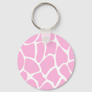 Giraffe Print Pattern in Candy Pink. Keychain