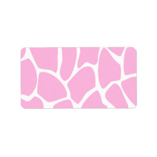 Giraffe Print Pattern in Candy Pink. Label
