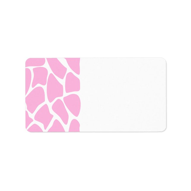 Giraffe Print Pattern in Candy Pink. Label (Front)