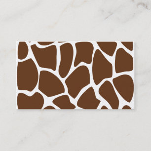 Giraffe Print Pattern in Dark Brown. Business Card