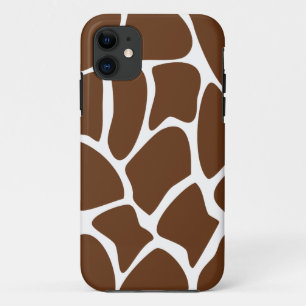 Giraffe Print Pattern in Dark Brown. iPhone 11 Case