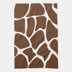 Giraffe Print Pattern in Dark Brown. Kitchen Towel
