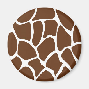 Giraffe Print Pattern in Dark Brown. Magnet