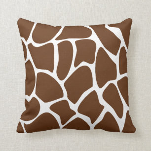 Giraffe Print Pattern in Dark Brown. Throw Pillow