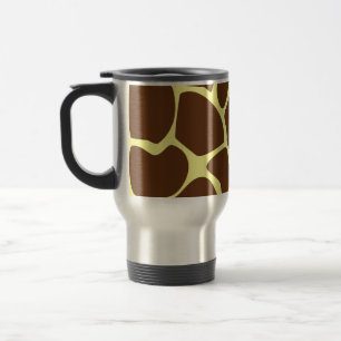 Giraffe Print Pattern in Dark Brown. Travel Mug