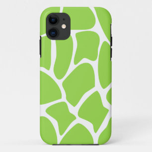 Giraffe Print Pattern in Lime Green. iPhone 11 Case