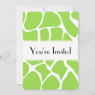 Giraffe Print Pattern in Lime Green. Invitation