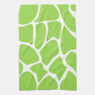 Giraffe Print Pattern in Lime Green. Kitchen Towel