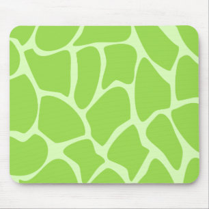 Giraffe Print Pattern in Lime Green. Mouse Pad