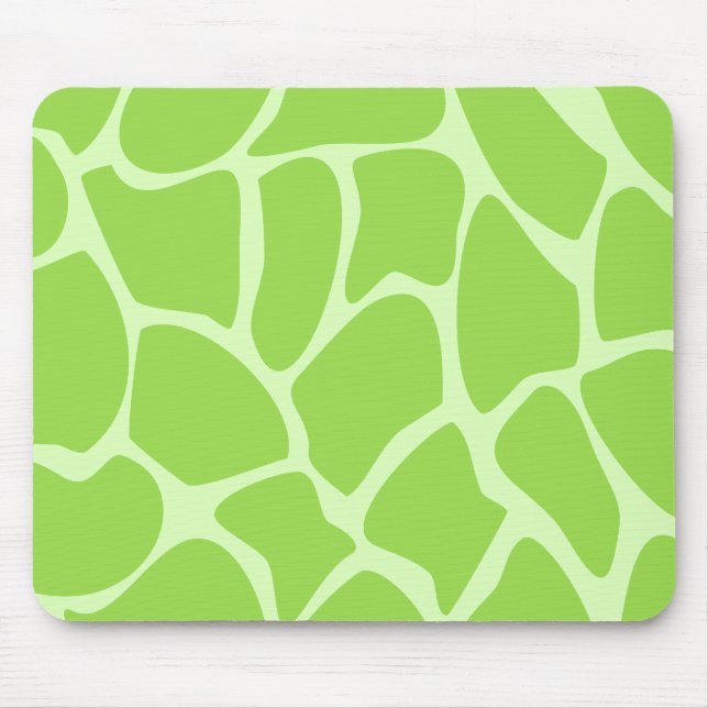Giraffe Print Pattern in Lime Green. Mouse Pad (Front)
