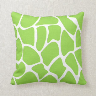 Giraffe Print Pattern in Lime Green. Throw Pillow