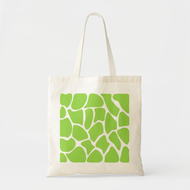 Giraffe Print Pattern in Lime Green. Tote Bag (Front)