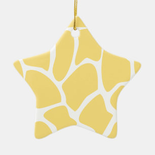 Giraffe Print Pattern in Yellow. Ceramic Ornament