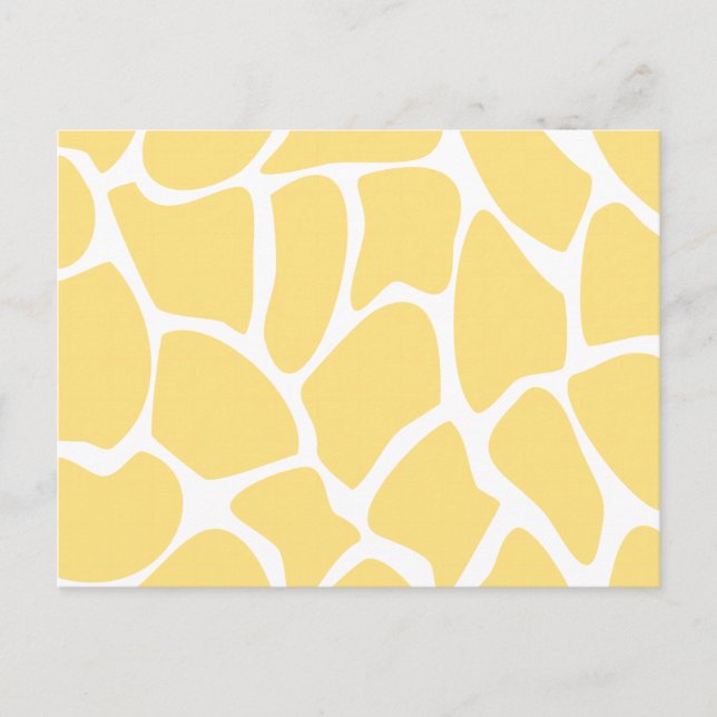 Giraffe Print Pattern in Yellow. Postcard (Front)