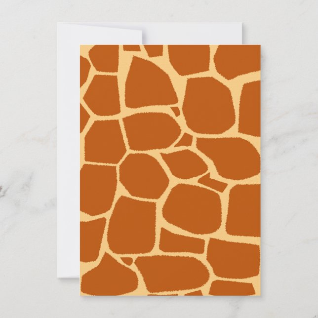 Giraffe print pattern invitation (Back)