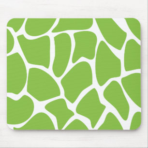 Giraffe Print Pattern. Safari Green. Mouse Pad