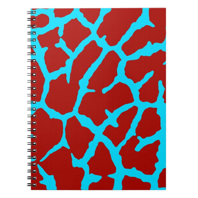 Giraffe Print Red Cyan Notebook (Front)