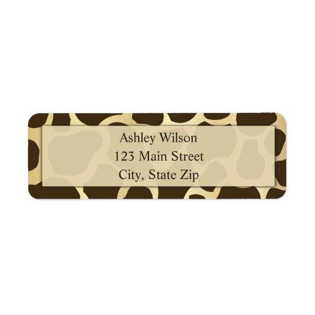 Giraffe Print Return Address Labels (Front)