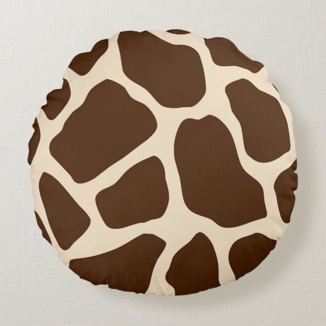 Giraffe Print Round Pillow (Front)
