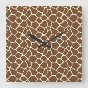 Giraffe Print Square Wall Clock