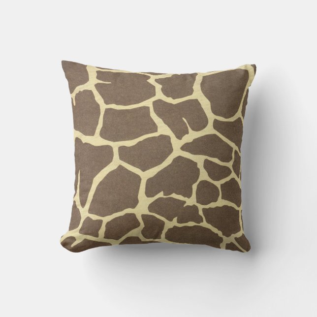 Giraffe Print Throw Pillow (Front)