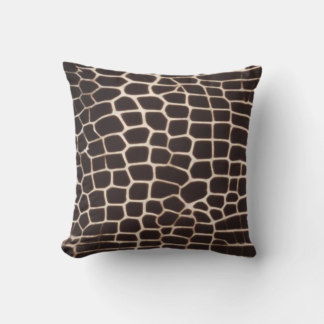 Giraffe Print Throw Pillow (Front)