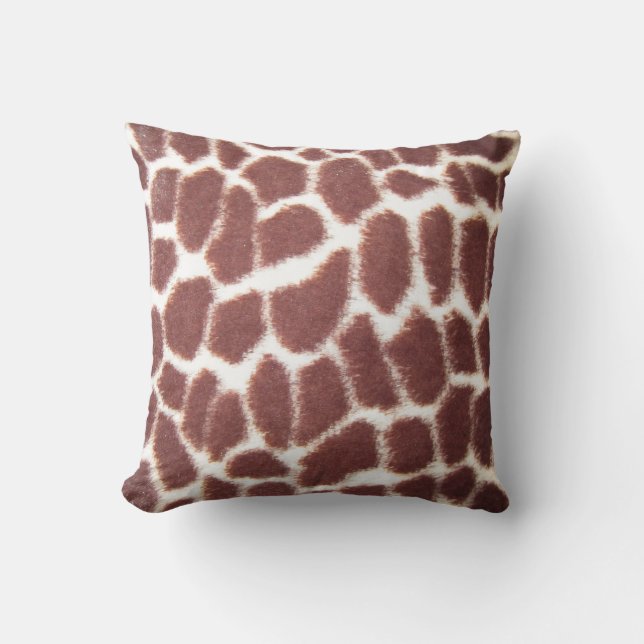 Giraffe Print Throw Pillow (Front)