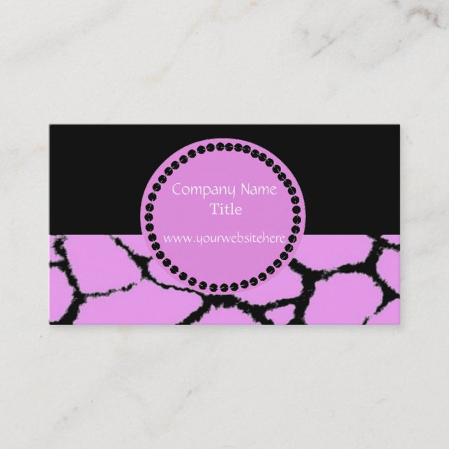 Giraffe Print With Circle Accent Business Card (Front)