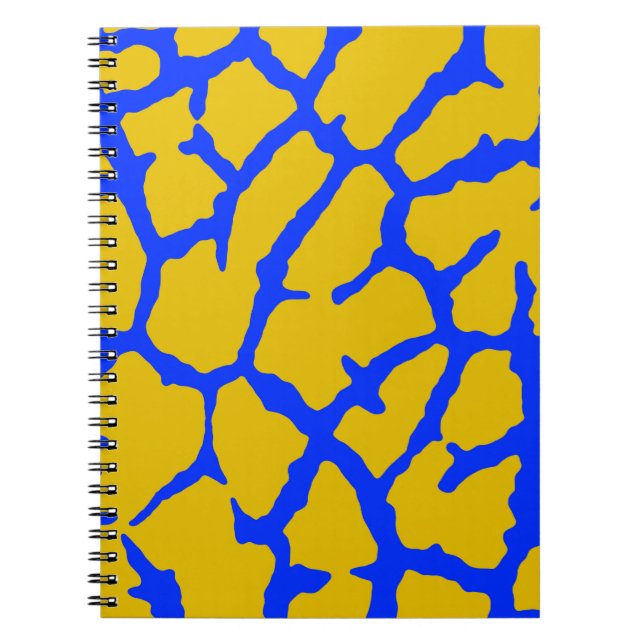 Giraffe Print Yellow Blue Notebook (Front)