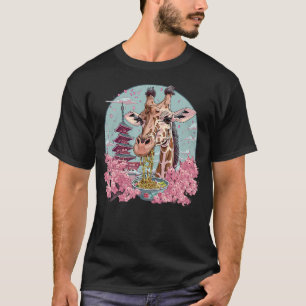 Giraffe Ramen Japanese Noodles Pagoda Tower T-Shirt
