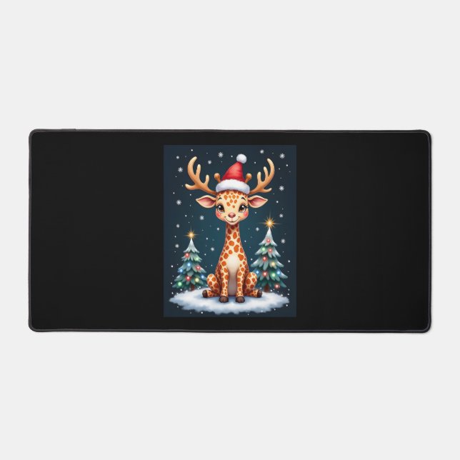 Giraffe Reindeer Casquette Père Noël Christmas Tre (Recto)