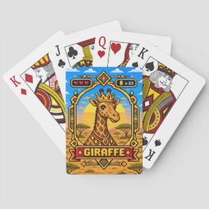 Giraffe Retro 8-Bit Pixel Art Playing Cards