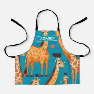 Giraffe Retro Colourful Personalized Pattern Apron