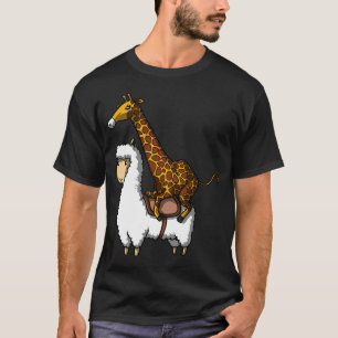 Giraffe Riding Llama T-Shirt