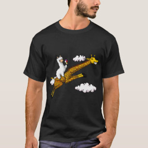 Giraffe Riding Llama T-Shirt