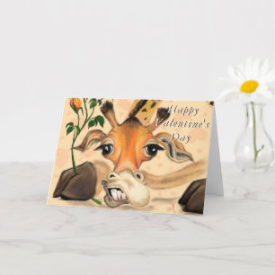 Giraffe romantique Drôle carte Saint Valentin