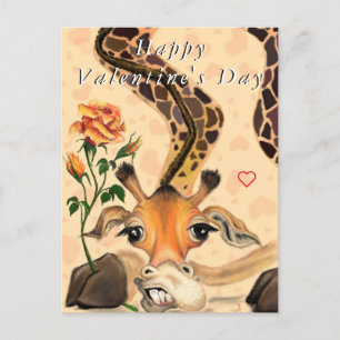 Giraffe romantique Drôle carte Saint Valentin