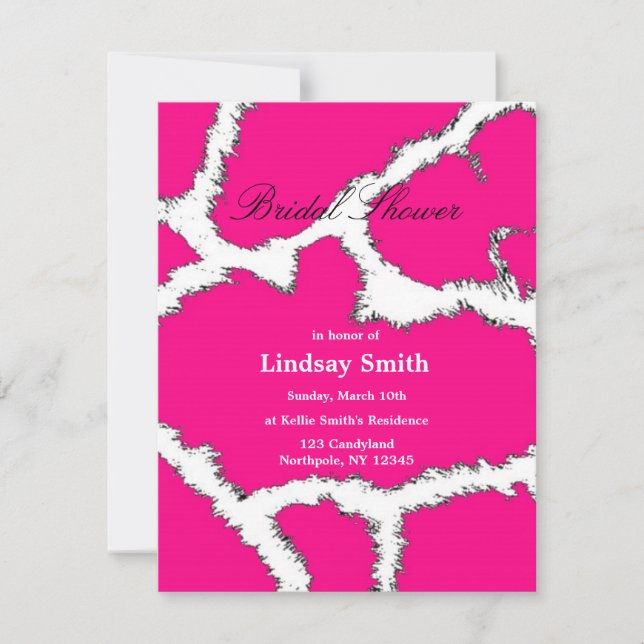 Giraffe rose Motif Invitation à la douche nuptiale (Devant)