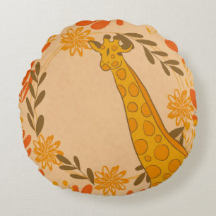 giraffe round pillow