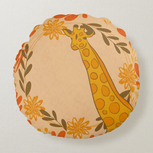 giraffe round pillow (Front)