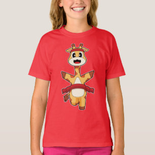 Giraffe Runner Running Sports T-Shirt