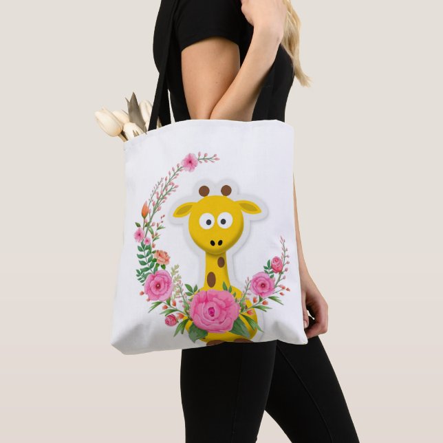 Giraffe Sac fourre-tout Floral (De près)