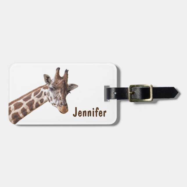 Giraffe Safari Animal Luggage Tag (Front Horizontal)