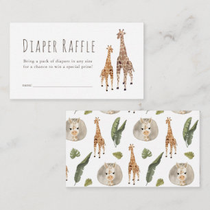 Giraffe Safari Baby Shower Diaper Raffle Ticket Enclosure Card