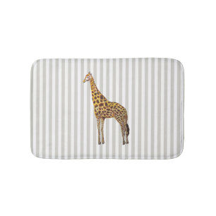 Giraffe Safari Design Stripe Bath Mat