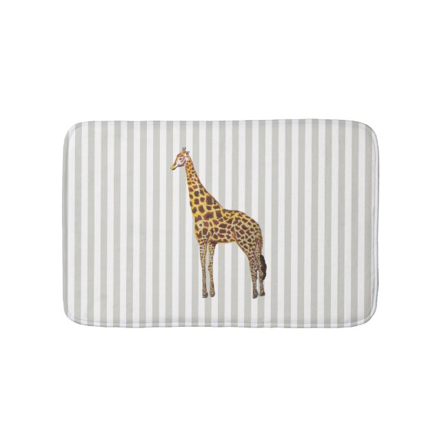 Giraffe Safari Design Stripe Bath Mat (Front)