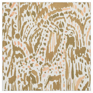 GIRAFFE SAFARI Golden Peach Tribal Fabric