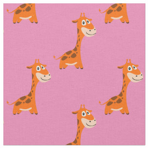 Giraffe Safari Jungle Pink Fabric