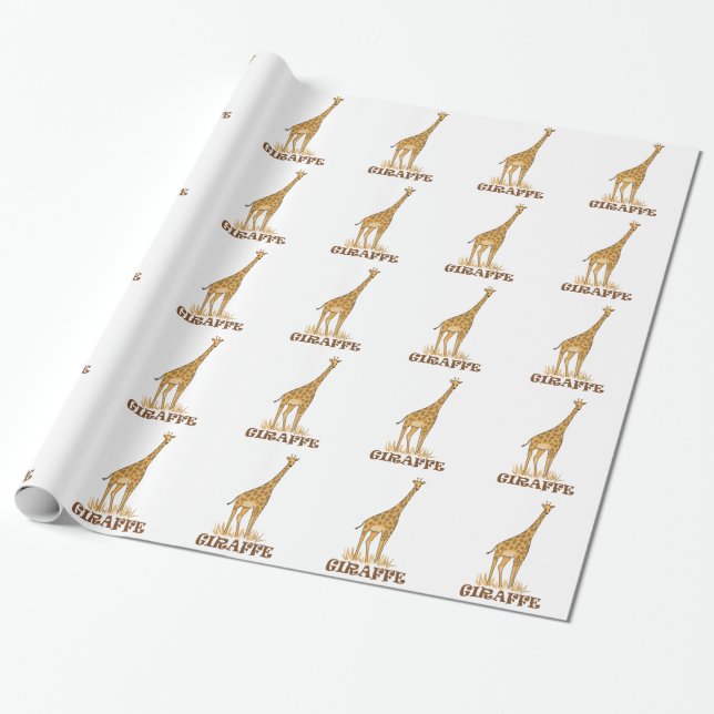 GIRAFFE SAFARI WRAPPING PAPER (Unrolled)