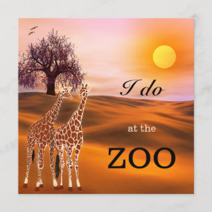 Giraffe Safari Zoo Faire-part de mariage